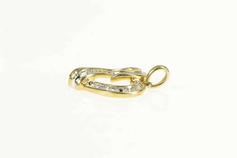 10K Yellow Gold Wavy Curvy Heart Love Symbol Pendant