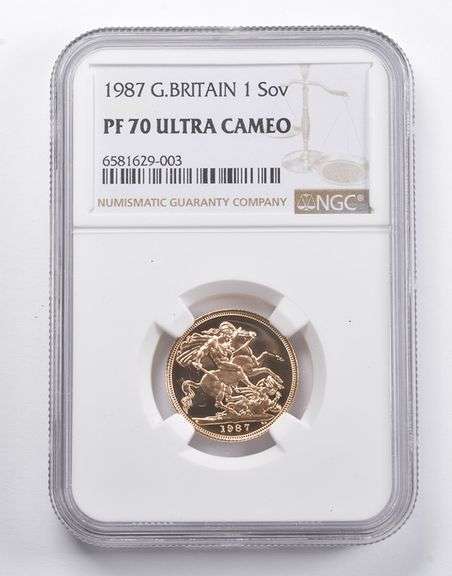 PF70 UCAM 1987 Great Britain 1 Sovereign NGC