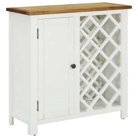 Wine Cabinet 31.5x12.6x31.5in Solid Oak Wood