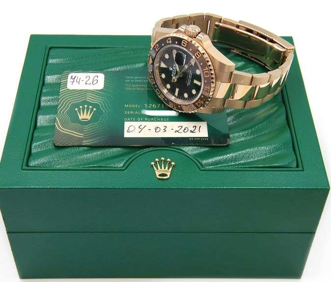 Rolex GMT-Master II “Root Beer”, 18K Rose Gold, W/ Box & Papers