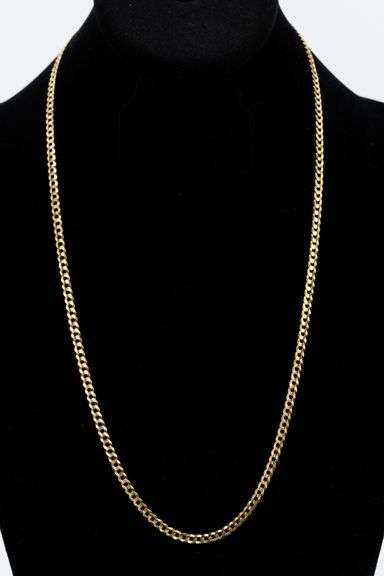 14k Yellow Gold Solid Curb Chain 3.6mm Link Necklace 20"