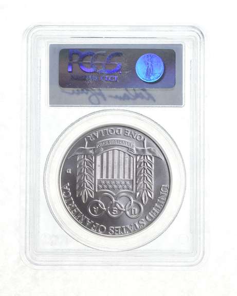 BU 1992-D Olympic Baseball Commem. Silver $1 Signed Nolan Ryan PCGS