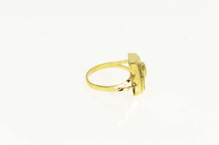 22K Yellow Gold Man Wearing Head Scarf Turban Tiny Child's Ring