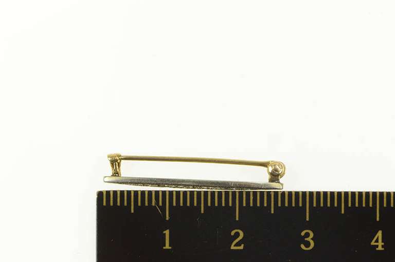 10K White Gold Art Deco Floral Filigree Vine Flower Bar Pin/Brooch