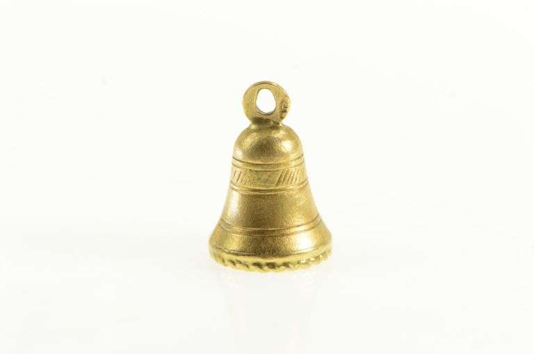 18K Yellow Gold 3D Wedding Bell Engagement Marriage Charm/Pendant