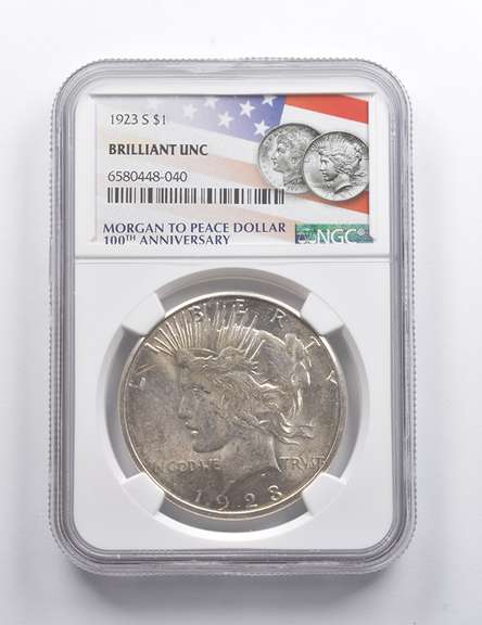BU 1923-S Peace Silver Dollar 100th Anniversary NGC