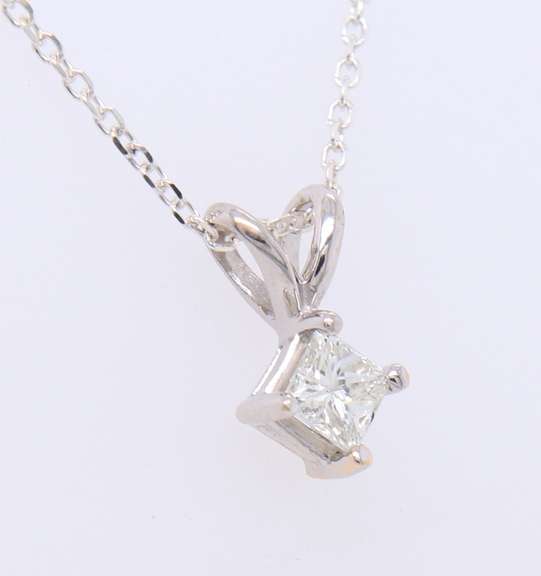Dazzling Princess Cut Diamond Pendant on Chain