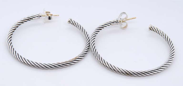 Trendy David Yurman Cable Hoop Earrings