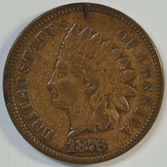 Scarcer 1876 Indian Head Cent with Full LIBERTY