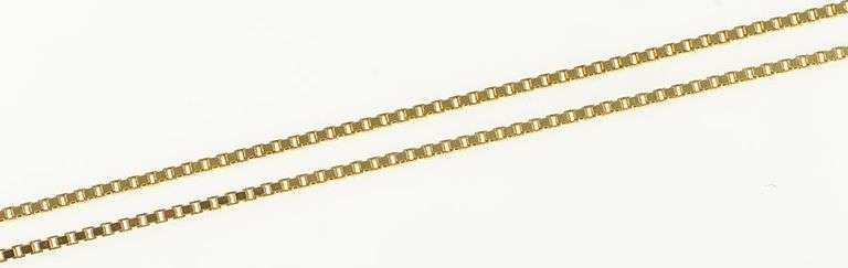 14K Yellow Gold 1.0mm Square Classic Box Link Chain Necklace