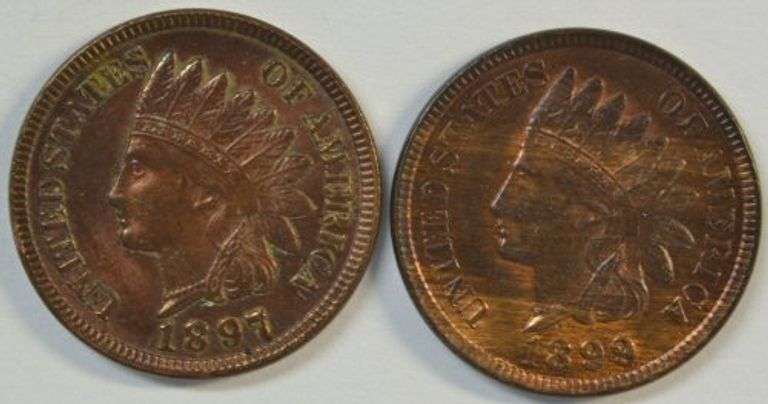 Pair of exceptionally Choice BU 1893 & 1899 Indian Head Cents
