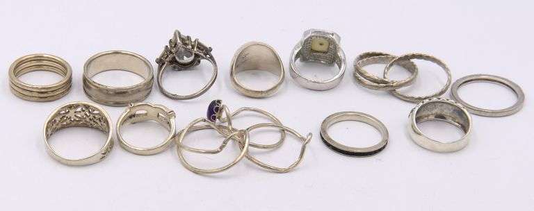 Group Lot of Vintage 925 Sterling Silver Rings