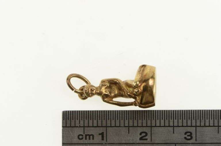 14K Yellow Gold 3D Little Mermaid Denmark Statue Charm/Pendant