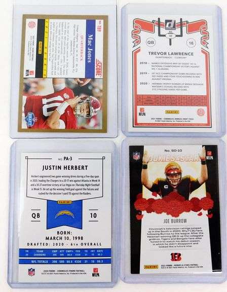 4 NFL Quarterback Greats, All Rookie Cards