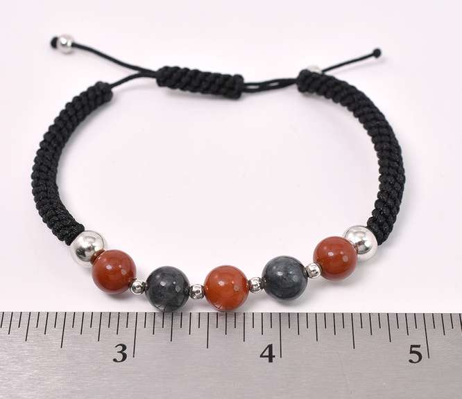 Beaded Roped Bracelet With Sterling Silver