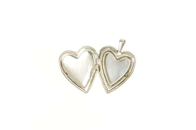 Sterling Silver 14k Gold Filigree Heart Photo Picture Locket Pendant