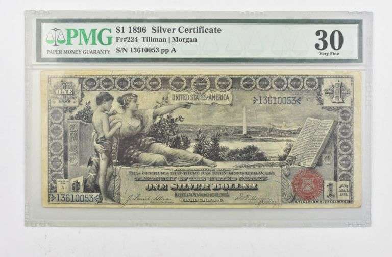 PMG 30 $1 1896 United States Silver Certificate Large Note FR#224