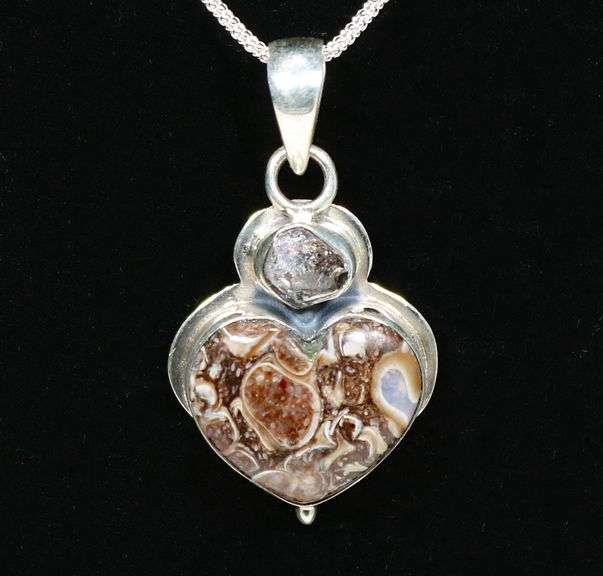 Lovely heart shaped Turtella Jasper pendant