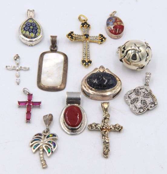 Vintage 925 Sterling Silver Group Lot of Pendants