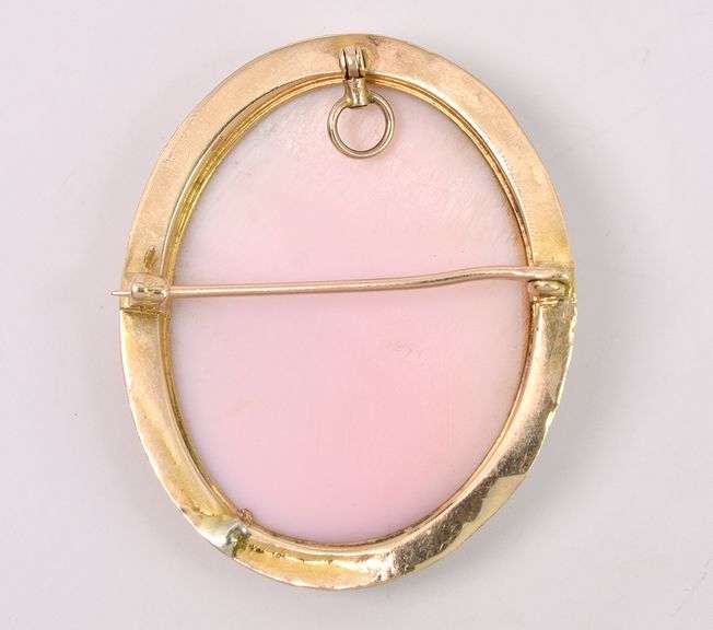 Vintage Cameo Pin And Pendant In Yellow Gold