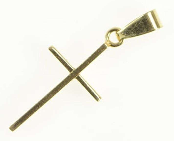 14K Yellow Gold Classic Vintage Cross Christian Faith Charm/Pendant