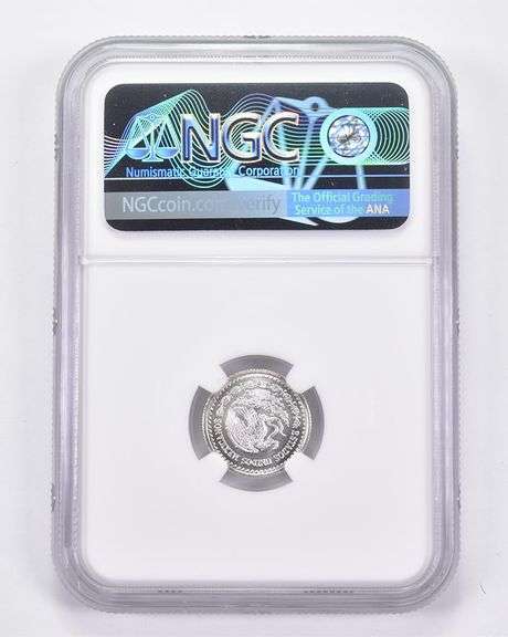 MS69 2002 Mo Mexico 1/20 Silver Onza - Graded NGC