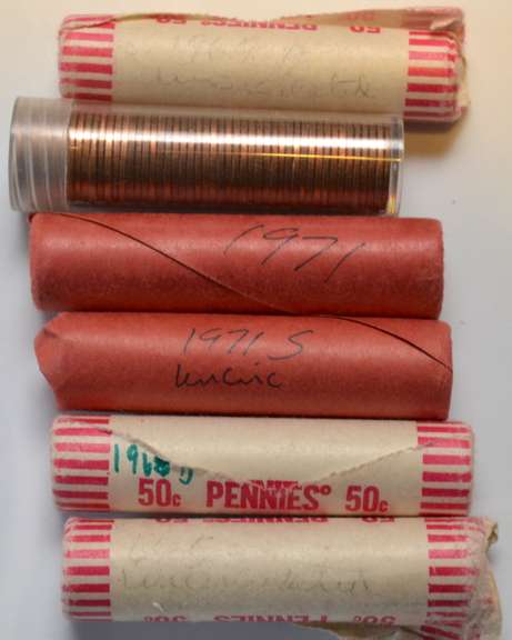 2 1968 D 1968 S 1967 1971 P &S Unc Memorial Cent Rolls