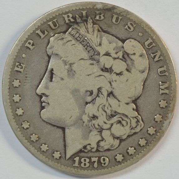 Rare key date 1879-CC Morgan Silver Dollar. Highly collectible