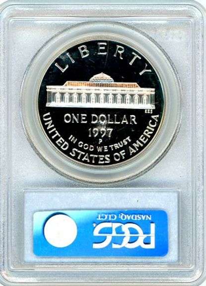 1997-P Proof Botanical Gardens Commemorative Silver Dollar in PCGS PR69DCAM