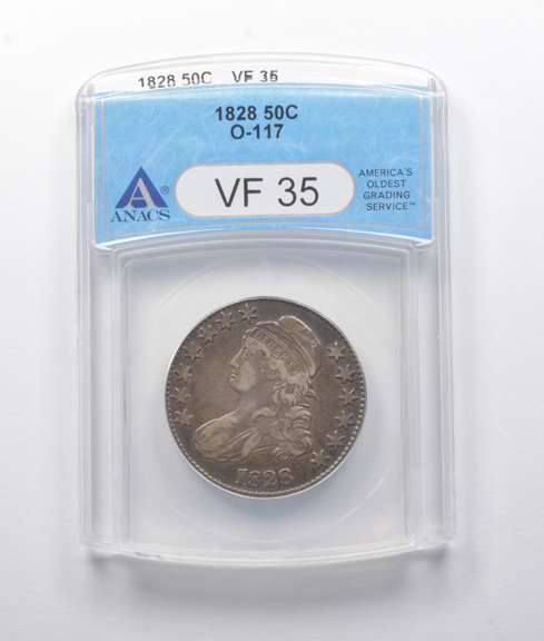 VF35 1828 Capped Bust Half Dollar O-117 ANACS
