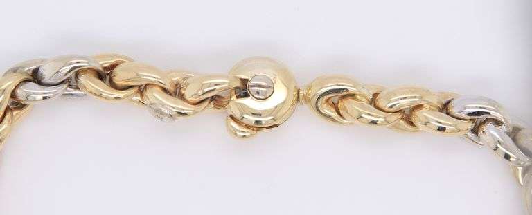 Incredible 2 Tone Fancy Gold Link Bracelet