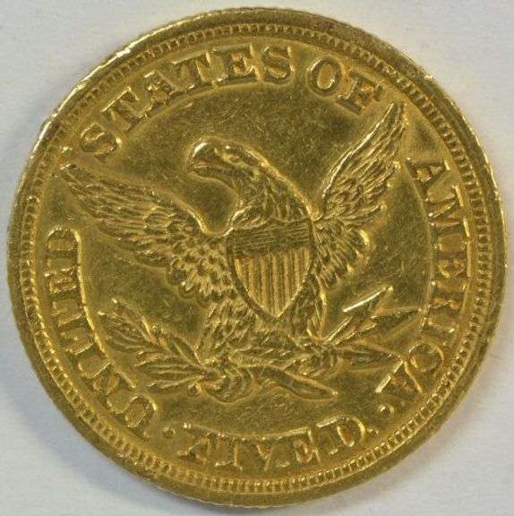 Ultra scarce 1850 No Motto $5 Liberty Gold Piece. Needle sharp