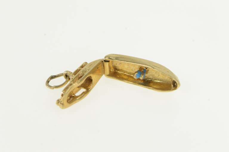 14K Yellow Gold 3D Articulated Boat Ship Yacht Passenger Charm/Pendant