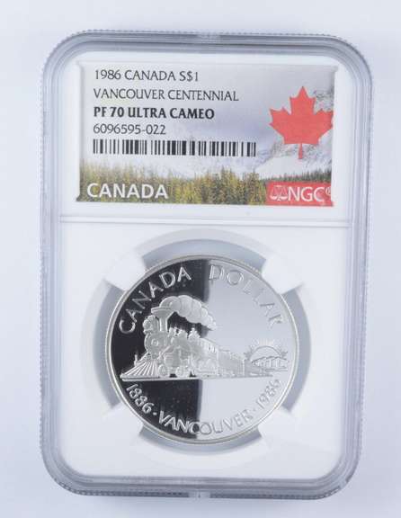 PF70 UCAM 1986 Canada $1 Silver - Vancouver Centennial - Graded NGC
