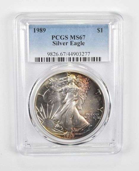MS67 1989 American Silver Eagle - PCGS Insane Tone!