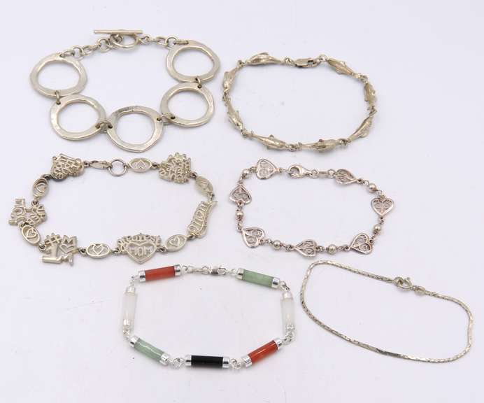 Group Lot of Vintage 925 Sterling Silver bracelets