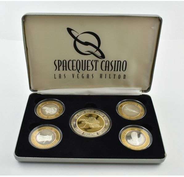 Spacequest Casino Vegas Hilton Ltd. Collector Ed. 5 Silver Round Set