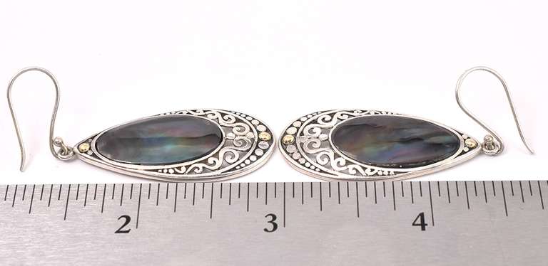 Abalone Dangle Earrings In Sterling Silver