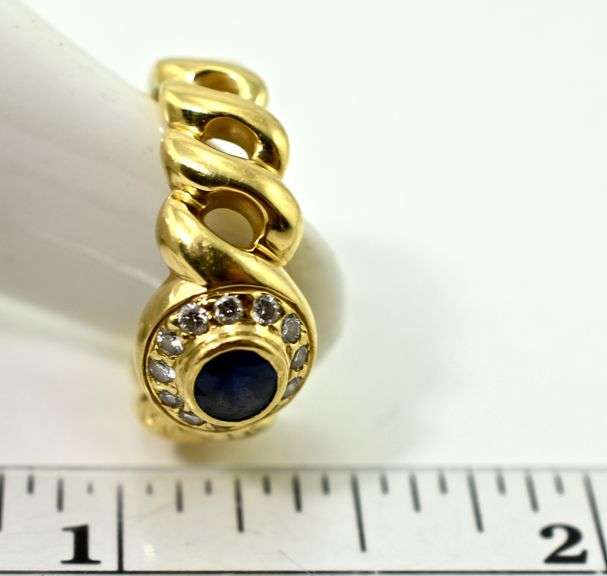 Pretty 18K Sapphire and Diamond Ring