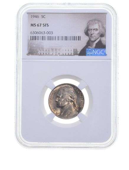 MS67 1946 Jefferson Nickel - 5FS - Graded NGC