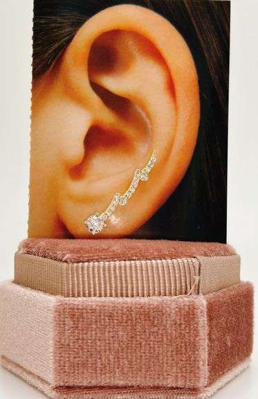 14kt Solid Yellow Gold & Diamond Earrings