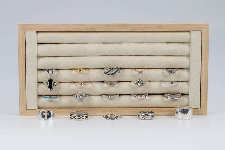 .925 Sterling Silver Curated Ring Set Lot of 20 Rings