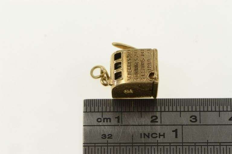 14K Yellow Gold Articulated Slot Machine Gamble Lucky Charm/Pendant