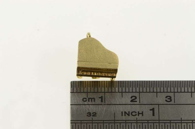 14K Yellow Gold 3D Articulated Piano Music Instrument Charm/Pendant