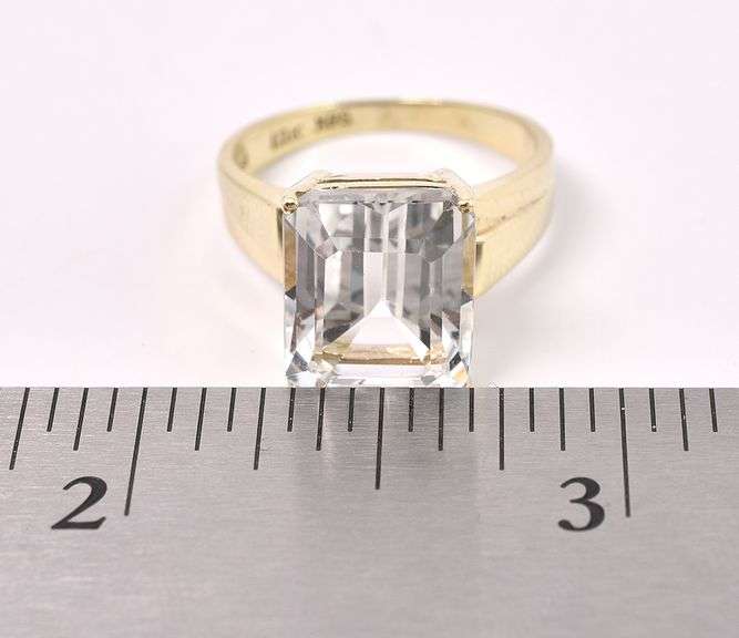 Delightful White Topaz Ring In Yellow Gold