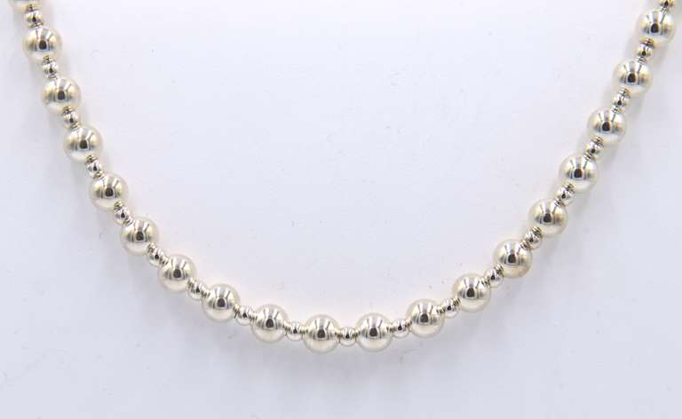 925 Sterling Silver Ball Link Necklace