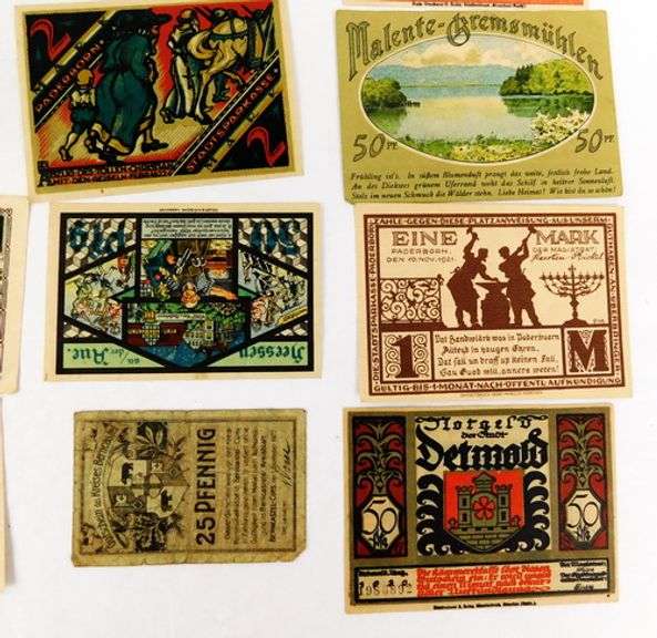 Large Lot of 24 Foreign Paper Money Notes, 1920's
