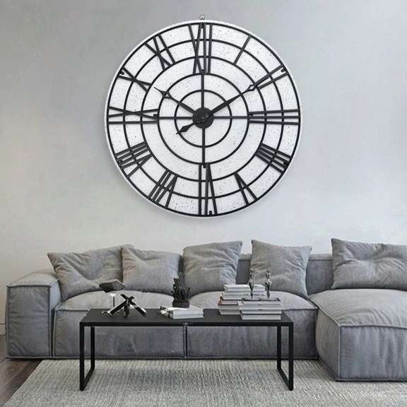 32 Inch Metal Wall Clock Roman Digital Iron Wall Clock