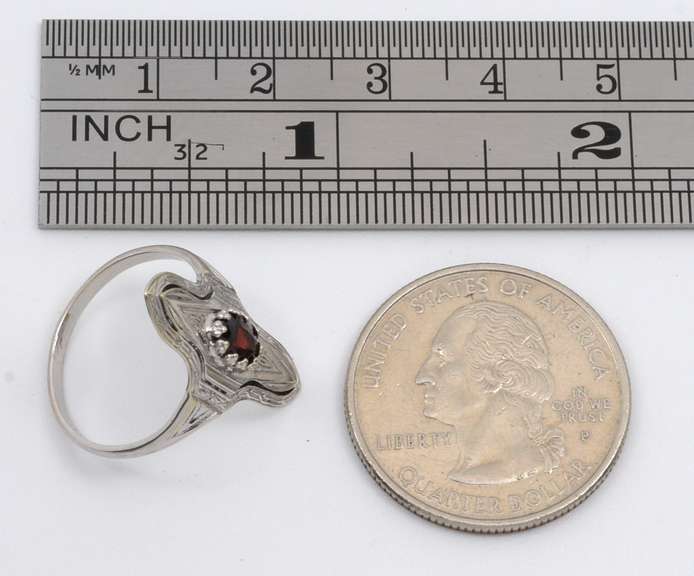 Nicely Styled WG Garnet Ring
