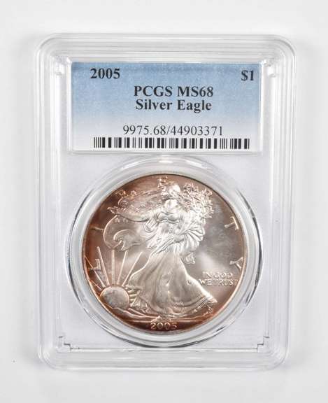 MS68 2005 American Silver Eagle - PCGS Insane Tone!